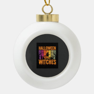 Halloween Met Mijn Heksen Retro Zonsondergang Keramische Bal Ornament