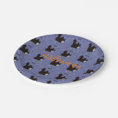 Halloween met spoken heksen en vleermuizen papieren bordje (Gekanteld)