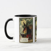 Halloween met twee Design met een schopende heks Mok (Links)