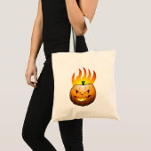 Halloween met vurige Jack O'lantern Tote Bag (Voorkant (product))