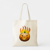Halloween met vurige Jack O'lantern Tote Bag (Achterkant)