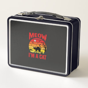 Halloween Miauw Ik ben een kat Retro zonsondergang