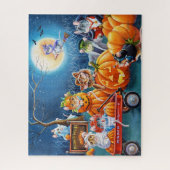 Halloween Mice in Pumpkin Patch Waterverf Art Legpuzzel (Verticaal)