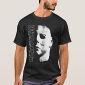 Halloween Michael Myers Groot Gezicht Raglan Honkb T-shirt (Voorkant)