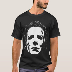 Halloween Michael Myers Mask Big Face  T-shirt