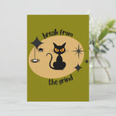 Halloween Mid-Century Uitnodiging (Staand voorkant)