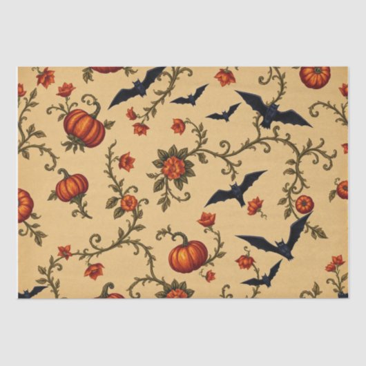 Halloween Middeleeuws Frans patroon Tissuepapier (Voorkant)