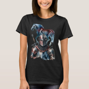 Halloween Middeleeuwse Ridder Paarden Ridder Armou T-shirt