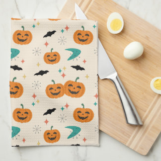 Halloween Midden-Eeuwse Pompoenen Patroon Theedoek