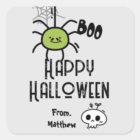 Halloween mignon parti moderne en faveur Sticker (Devant)