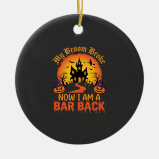 Halloween Mijn Bezem Brak Bar Back Heks Keramisch Ornament
