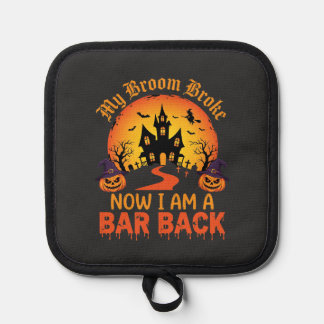 Halloween Mijn Bezem Brak Bar Back Heks Pannenlap