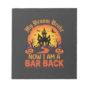 Halloween Mijn Bezem Brak Bar Terug Heks Notitieblok