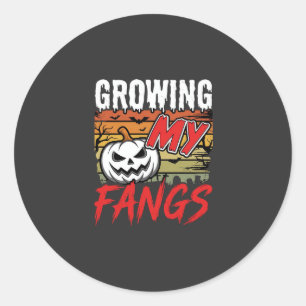 Halloween Mijn Slagtanden Groeien Vampier Pompoen Ronde Sticker