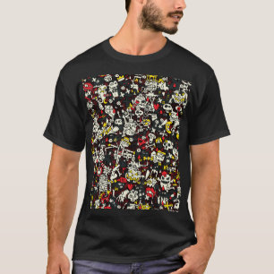 Halloween Mini Doodle Patroon T-shirt
