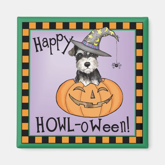 Halloween Miniature Schnauzer Magneet (Voorkant)