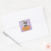 Halloween Miniature Schnauzer Vierkante Sticker (Envelop)