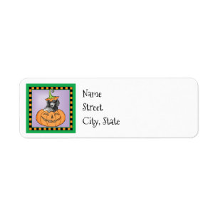 Halloween Miniatuur Woordenlabel Etiket