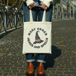 Halloween Minimalist Witches Pet Whimsical Tote Bag