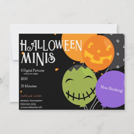 Halloween Minis Fotografie Afbeeldingen Flyer Kaart (Voorkant)