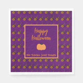 Halloween minuscule oranje pompoenen trick or trea servet