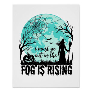 Halloween Mist Komt Opheffen Heks Pompoen Vintage Perfect Poster