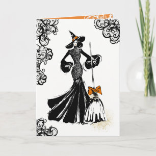 Halloween mode met zwarte kant kaart