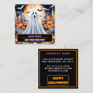 Halloween Modern Pumpkin Autumn Collectie Vierkante Visitekaartje