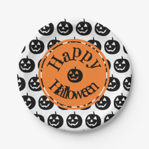 Halloween Modern Pumpkin-ontwerp Papieren Bordje
