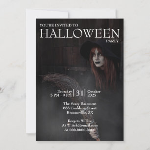 Halloween Moderne Gotische Heksenbezem Donkere Sch Kaart