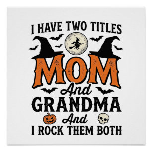 Halloween Moeder Oma Vintage Heks Shirt Ontwerp_1 Perfect Poster