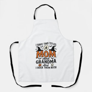Halloween Moeder Oma Vintage Heks Shirt Ontwerp_1 Schort