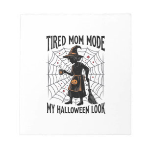 Halloween Moeder Shirt Moe Uitgeput Kostuum Vintag Notitieblok
