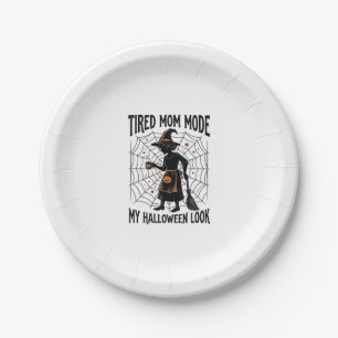 Halloween Moeder Shirt Moe Uitgeput Kostuum Vintag Papieren Bordje