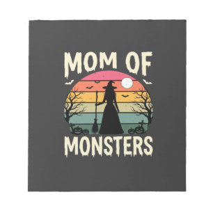 Halloween Moeder Van Monsters Heks Zonsondergang Notitieblok