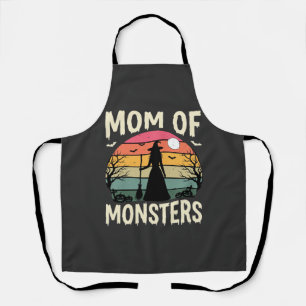 Halloween Moeder Van Monsters Heks Zonsondergang Schort
