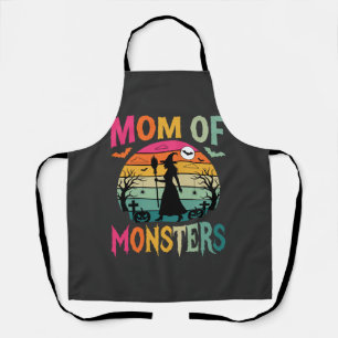 Halloween Moeder van Monsters Heks Zonsondergang Schort