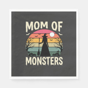 Halloween Moeder Van Monsters Heks Zonsondergang Servet
