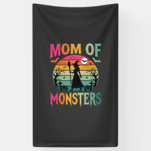 Halloween Moeder van Monsters Heks Zonsondergang Spandoek