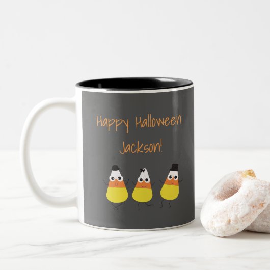 Halloween Mok met Candy Corn Graphics (Met donut)