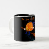Halloween Mok Witch Pumpkin vliegt met kamer (Voorkant links)