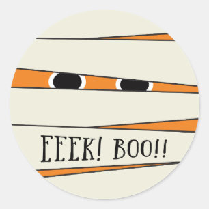 Halloween momifié dans un autocollant Citrouille