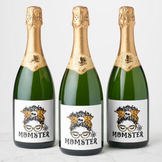Halloween Momster Sparkling Wijnetiket (Flessen)
