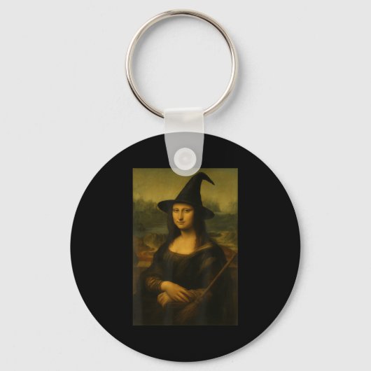 Halloween Mona Lisa Witch Sleutelhanger (Voorkant)