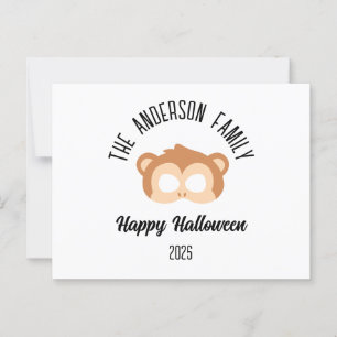Halloween Monkey Mask Masquerade Kostuum Briefkaart