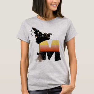 Halloween Monogram Letter M T-shirt