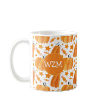 Halloween Monogram Pompoen Koffie Mok