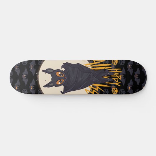 Halloween Monster Bat Skateboard (Horizontaal)