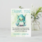 Halloween Monster Boy Baby shower Dank je kaart (Staand voorkant)