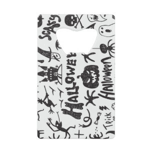 Halloween Monster Doodles Plezier Kredietkaart Flessenopener